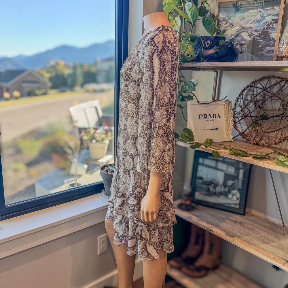 White House Black Market, Python Print Ruffled He… - image 5